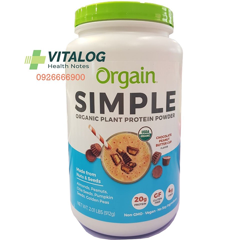 Bột Protein hữu cơ Orgain Simple Mỹ - Vitalog Health - Công Ty Cổ Phần Giải Pháp Sức Khỏe Và Sắc Đẹp Thành Lộc